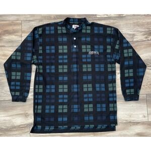 Perry Ellis Americ Plaid Fleece 1/4 Snap Jacket Red Sellout Men's Size M--C83